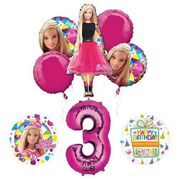 Barbie Sparkle 3rd Birthday Party Supplies Balloon Bouquet Decorations